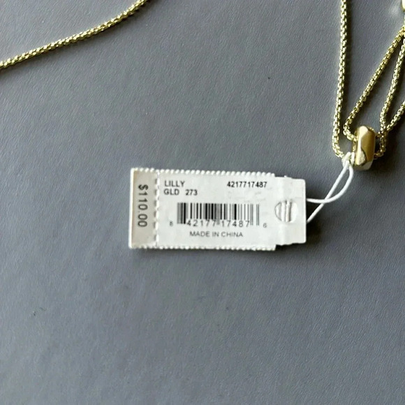 NWT KENDRA SCOTT Lilly Y necklace in gold and sand drusy - Picture 4 of 6